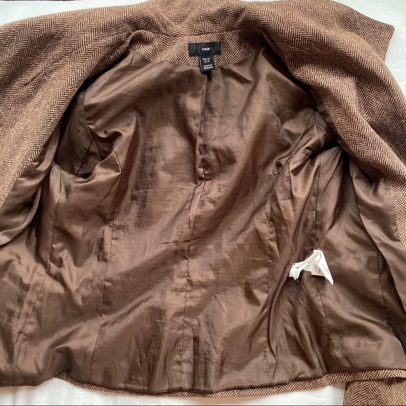 π H&M BROWN HERRINGBONE WOOL BLEND BLAZER JACKET! - Picture 8 of 15